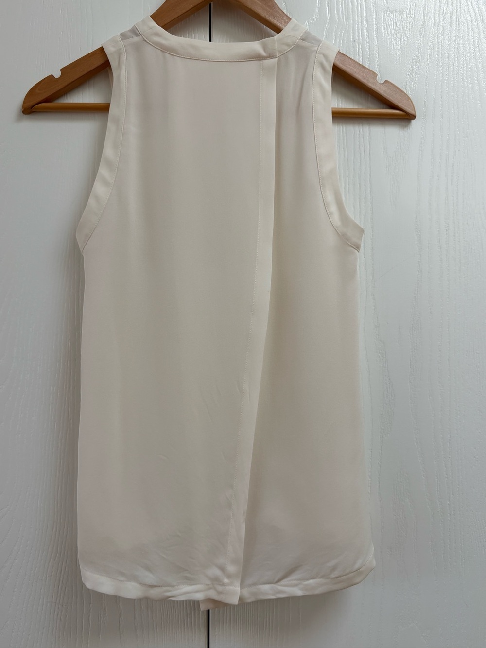 Veronica Beard Cream Sleeveless Silk-Blend Tank